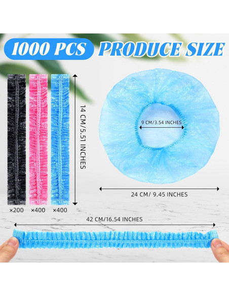 Gorras de Ducha Desechables Leyndo 1000 Pcs Impermeables Gorras de Ducha Desechables Leyndo 1000 Pcs Impermeables