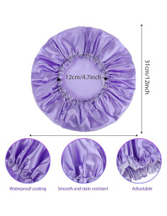 Gorra de Ducha Grande Prasacco Doble Capa Impermeable 2