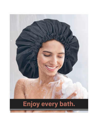 Gorro de Ducha Aquior Extra Grande Negro para Mujeres