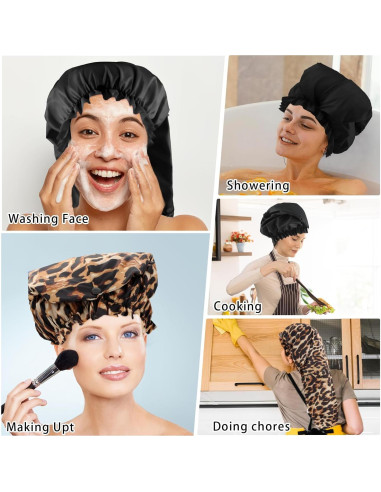 Gorro de Ducha Extra Grande Abeillo para Trenzas 2 Pcs