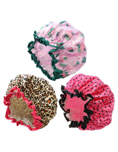 Gorros de Ducha Reutilizables NAIHOD - 3 Piezas Impermeables