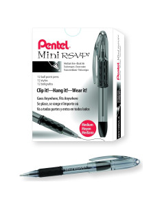 Bolígrafo Pentel Mini R.S.V.P. Tinta negra Paquete 12