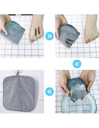 Paño Desmaquillante Microfibra Hipoalergénico Polyte 20x20 cm - 6 Piezas