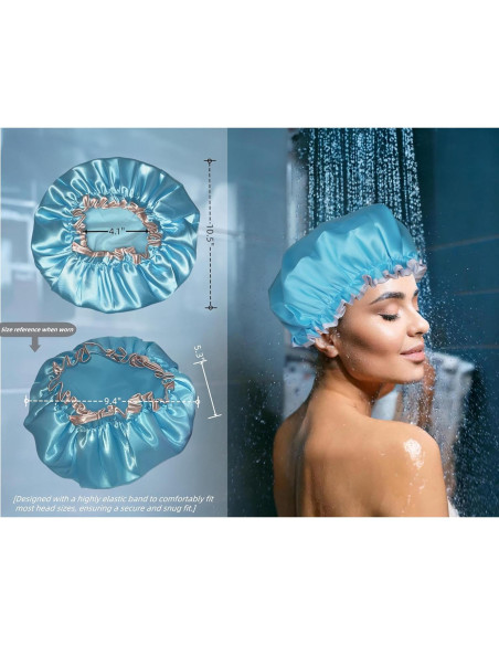 Paquete de 4 Gorras de Ducha EVA Impermeables Reutilizables Paquete de 4 Gorras de Ducha EVA Impermeables Reutilizables