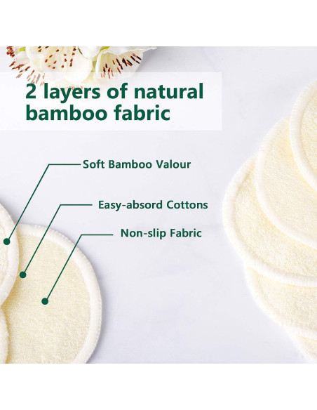 20 Almohadillas Desmaquillantes Reutilizables ASPACES de Bambú 20 Almohadillas Desmaquillantes Reutilizables ASPACES de Bambú