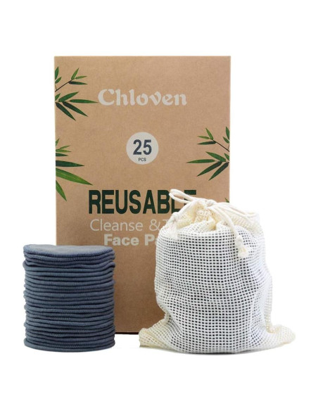 Almohadillas Desmaquillantes Reutilizables Chloven 25 Pzas Bambú Almohadillas Desmaquillantes Reutilizables Chloven 25 Pzas Bambú