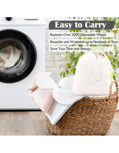 Almohadillas Reutilizables de Microfibra Orighty 50 Unidades Blancas