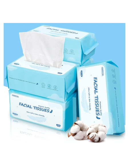 Toallas Faciales Desechables HOMERHYME 600 Hojas Biodegradables Toallas Faciales Desechables HOMERHYME 600 Hojas Biodegradables