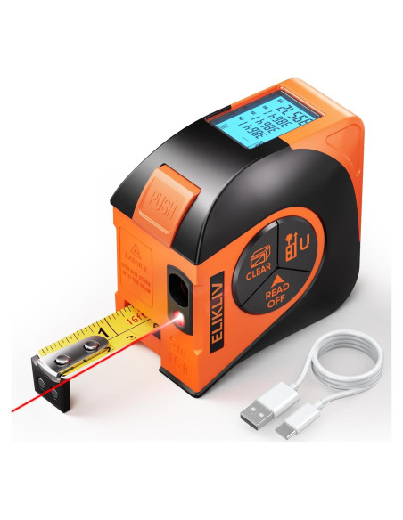Cinta Métrica Láser Elikliv R11-60 60m y 5m Recargable Cinta Métrica Láser Elikliv R11-60 60m y 5m Recargable