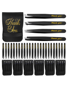 Juego de 24 Piezas de Pinzas de Cejas Lanties con Estuche