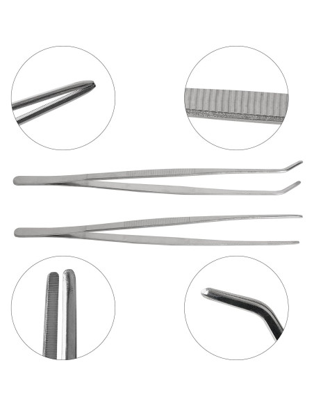 Set de Pinzas de Acero Inoxidable HSTECH 30.48 cm - 2 Pcs Set de Pinzas de Acero Inoxidable HSTECH 30.48 cm - 2 Pcs