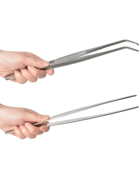 Set de Pinzas de Acero Inoxidable HSTECH 30.48 cm - 2 Pcs Set de Pinzas de Acero Inoxidable HSTECH 30.48 cm - 2 Pcs