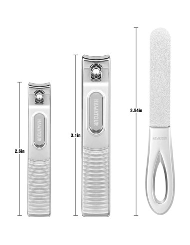 Juego de Cortauñas HAWATOUR Acero Inoxidable 420J2 Curvado