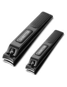 Juego de Cortauñas GOBETTER Acero Inoxidable Negro 2 Piezas