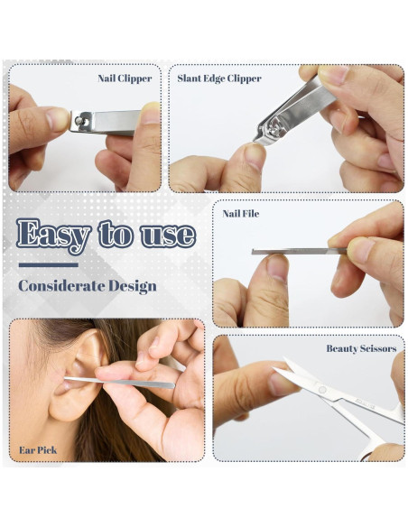 Kit de Manicura Compacto Calmi 5-en-1 Acero Inoxidable Kit de Manicura Compacto Calmi 5-en-1 Acero Inoxidable
