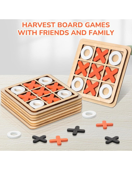 Juego de Tres en Raya de Madera Meooeck 14x14 cm 6 Piezas Juego de Tres en Raya de Madera Meooeck 14x14 cm 6 Piezas