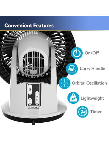 Ventilador de Mesa Lasko Whirlwind 3 Velocidades Control Remoto