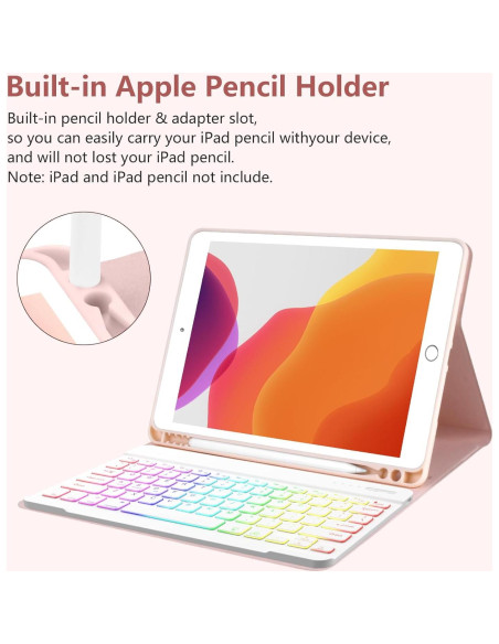 Funda con Teclado Retroiluminado MORECOO para iPad 10.2" Funda con Teclado Retroiluminado MORECOO para iPad 10.2"