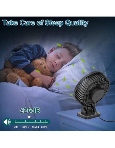 Ventilador de Escritorio JZCreater Mini USB 3 Velocidades Silencioso