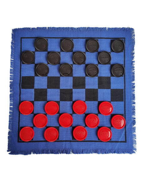 Juego de Damas Gigante SEETOOOGAMES 3 en 1 Alfombra Azul Juego de Damas Gigante SEETOOOGAMES 3 en 1 Alfombra Azul