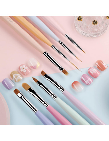 Set de 8 Pinceles para Uñas GAOY - Herramientas de Arte