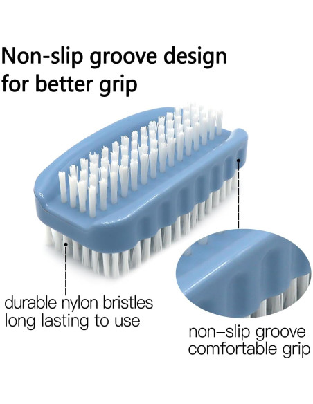 Cepillo de Uñas Ylijxqc 2 Pcs Doble Lado Nylon Antideslizante Cepillo de Uñas Ylijxqc 2 Pcs Doble Lado Nylon Antideslizante