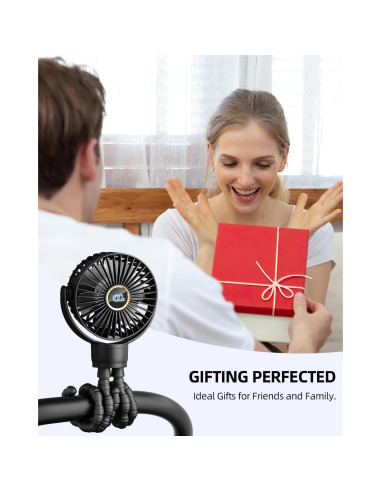Ventilador de Coche Plegable Buywoo M25 3 Velocidades Negro