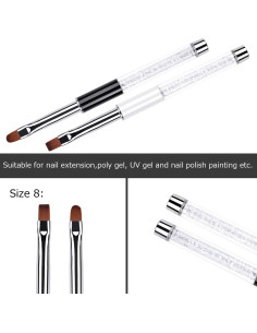 Juego de Pinceles de Uñas UV Gel 2 Piezas Profesional Nanchang 2