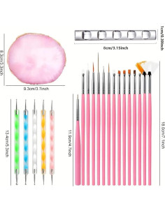 Juego de herramientas para arte de uñas HomTop 22 piezas 2