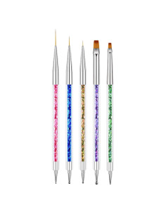 AIBEE Kit de Pinceles para Arte de Uñas 5pcs Doble Cara
