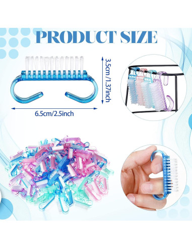 Kit de 400 Cepillos de Uñas Bokon con Mango Agarre Multicolor