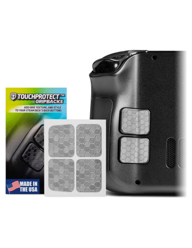 TouchProtect GripBacks - Mejora Botones Steam Deck OLED Plata
