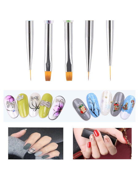 Pinceles para Arte de Uñas Beauty Max 5 Pcs Doble Punta Pinceles para Arte de Uñas Beauty Max 5 Pcs Doble Punta