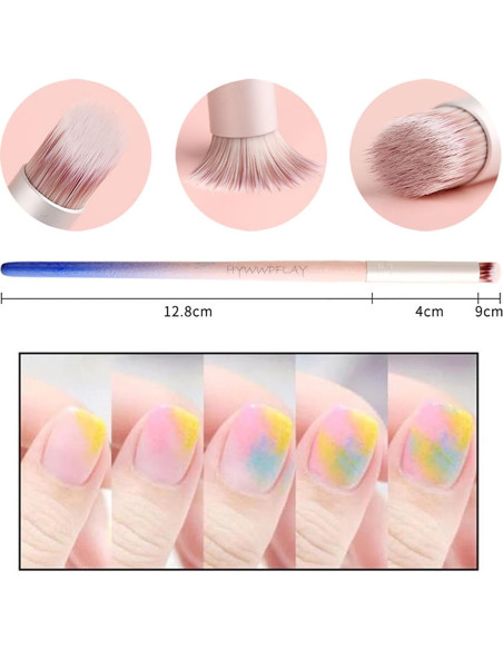 Kit de 6 Pinceles Ombre para Uñas de Gel KAAGEE Kit de 6 Pinceles Ombre para Uñas de Gel KAAGEE