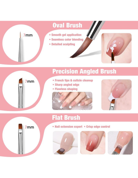 Juego de Pinceles de Arte de Uñas Gellaktik 6 Piezas Juego de Pinceles de Arte de Uñas Gellaktik 6 Piezas