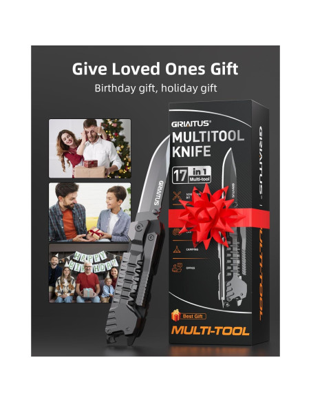 Cuchillo Multiherramienta GIRIAITUS 17 en 1 Acero Inoxidable Cuchillo Multiherramienta GIRIAITUS 17 en 1 Acero Inoxidable