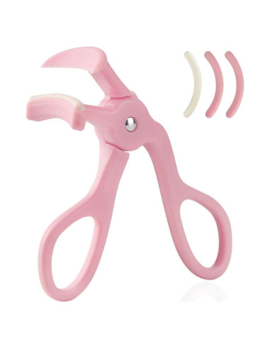Rizador de Pestañas MZLUWM Rosa con Almohadillas de Silicona