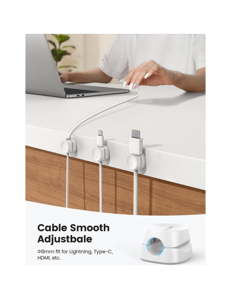 Organizador de Cables Lamicall 8 Pack Clips Adhesivos Blanco Organizador de Cables Lamicall 8 Pack Clips Adhesivos Blanco