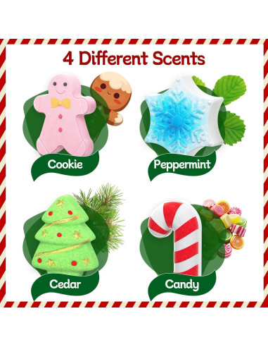 Juego de 4 Bombas de Baño SeasonBliss - Navidad y Jengibre
