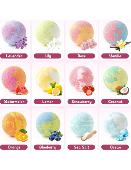 Bombas de Baño para Niños Toylink - 12 Aromas Naturales Bombas de Baño para Niños Toylink - 12 Aromas Naturales