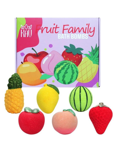 Juego de 6 Bombas de Baño KAV Familia Frutal 250g