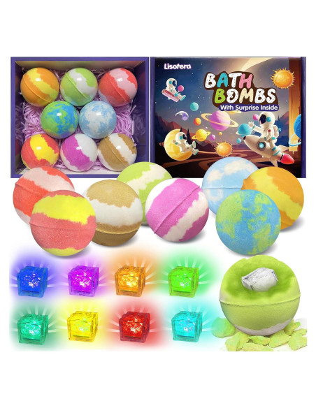 8 Bombas de Baño Iluminadas para Niños Lisotera - Aromas Variados 8 Bombas de Baño Iluminadas para Niños Lisotera - Aromas Variados