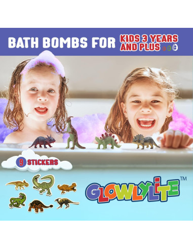 Bombas de Baño Orgánicas GLOWLYLITE - 9 Piezas con Juguetes