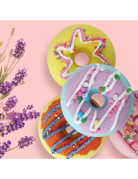 Set de 4 Bombas de Baño KAV Orgánicas en Forma de Donut Set de 4 Bombas de Baño KAV Orgánicas en Forma de Donut