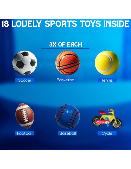 Set de 18 Bombas de Baño Deportivas ZenseMe con Juguetes Set de 18 Bombas de Baño Deportivas ZenseMe con Juguetes