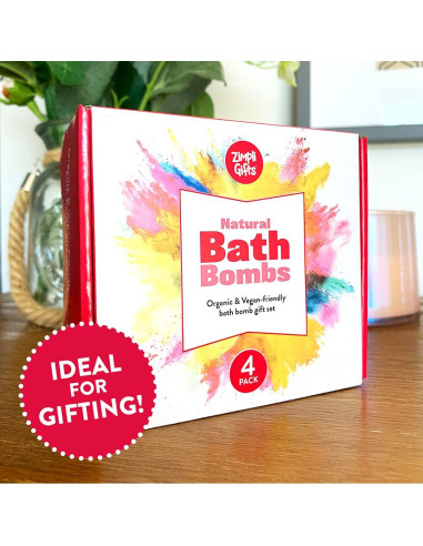 Juego de 4 Bombas de Baño Zimpli Gifts - Hidratantes y Veganas