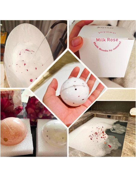 Juego de Bombas de Baño Fumgranth con Aceite Esencial Leche de Rosa 2 Pack Juego de Bombas de Baño Fumgranth con Aceite Esencial Leche de Rosa 2 Pack