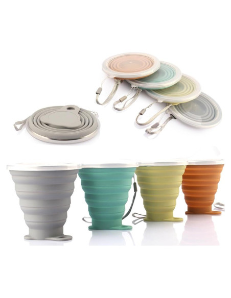 Taza de Viaje Plegable ME.FAN - Silicona 270ml - 4 Colores Taza de Viaje Plegable ME.FAN - Silicona 270ml - 4 Colores