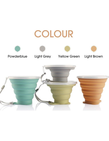 Taza de Viaje Plegable ME.FAN - Silicona 270ml - 4 Colores