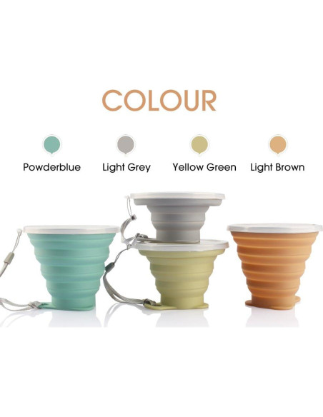 Taza de Viaje Plegable ME.FAN - Silicona 270ml - 4 Colores Taza de Viaje Plegable ME.FAN - Silicona 270ml - 4 Colores